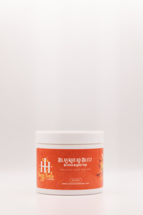 Blackhead Blitz Blemish Banish Pads by The Parlour featuring salicylic acid treatment pads for clearing blackheads, unclogging pores, and improving breakout-prone skin