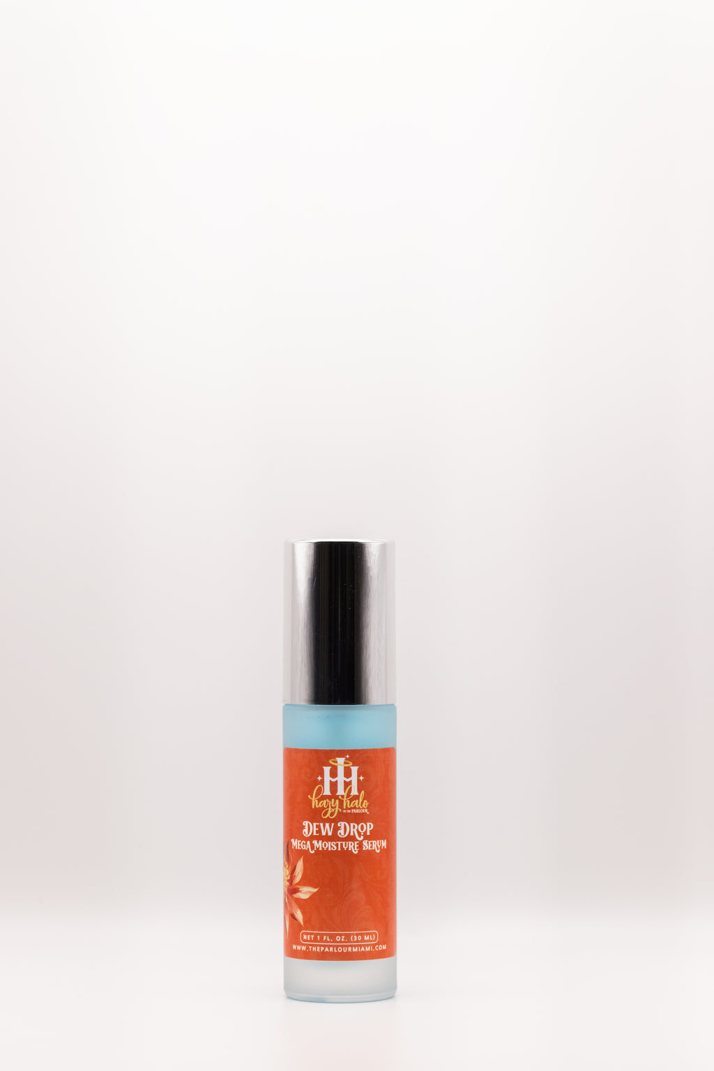 Dew Drop Mega Moisture Serum by The Parlour featuring a sleek hydrating serum bottle with cap on for deep hydration, plumping, and barrier support