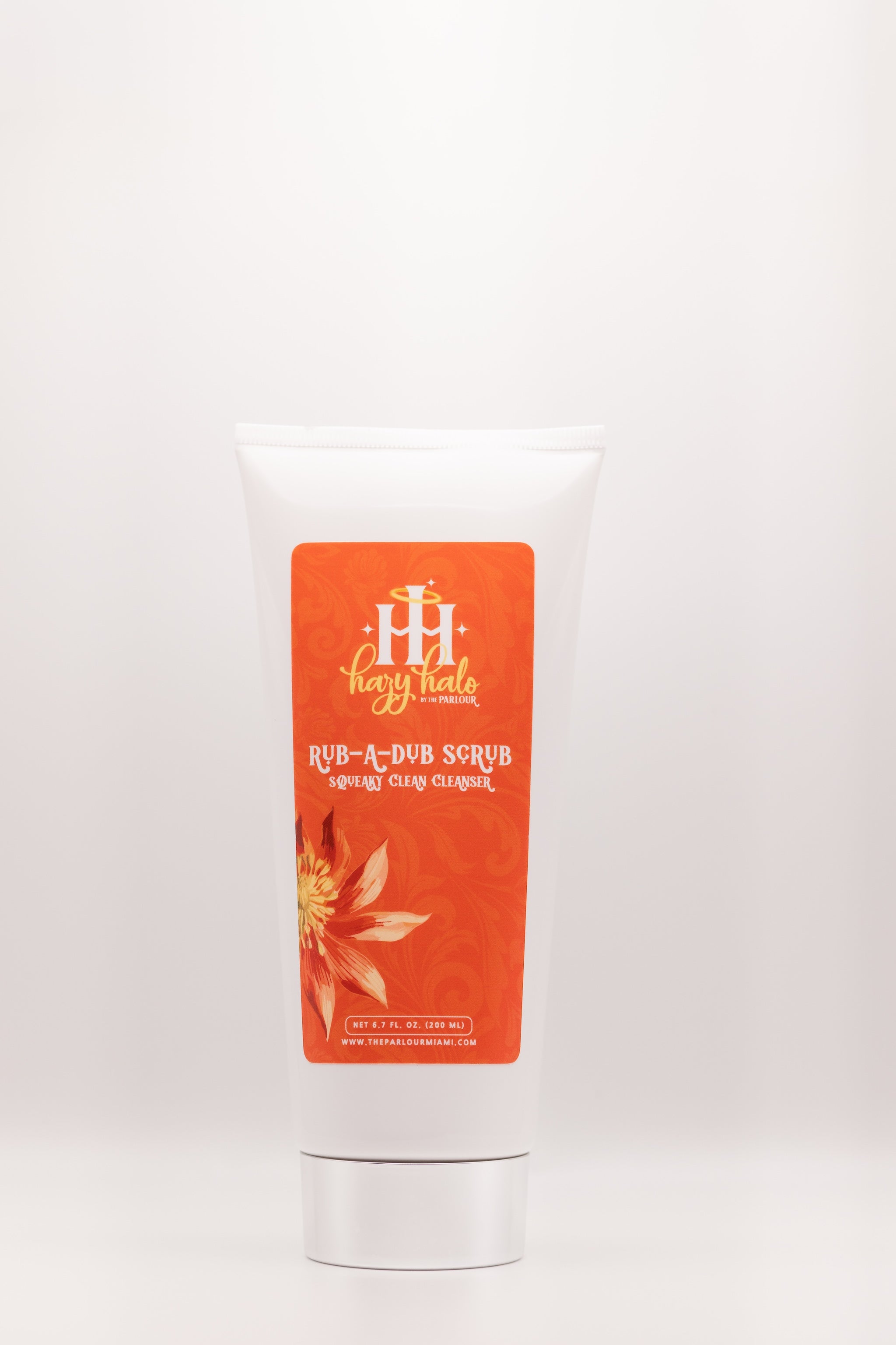 Front view of Rub-A-Dub Scrub exfoliating cleanser with glycolic acid by The Parlour Miami for dull skin, uneven texture, and refining pores
